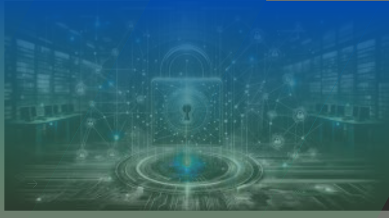 Illustration showing data privacy and cybersecurity protection in a digital environment."